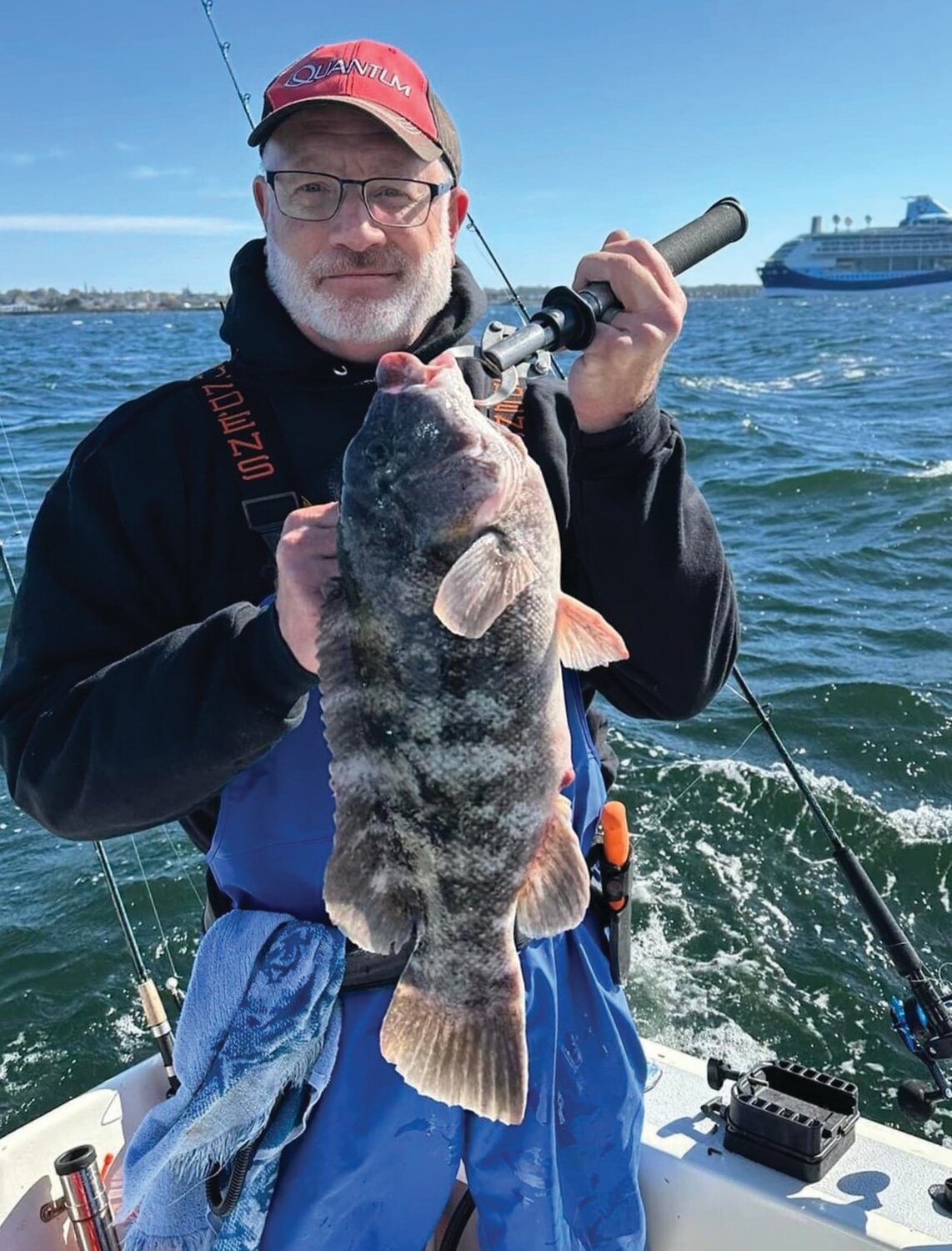 BIG TAUTOG: Greg Vespe of Tiverton said, “Still some tautog in the Bay but fish starting to move out front” off Narragansett, Jamestown, Newport and the Sakonnet River. (Submitted photos)
